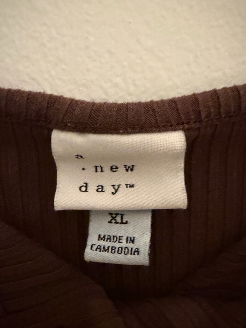 a new day Ribbed Henley Tank Top - Brown - Picture 2 of 2